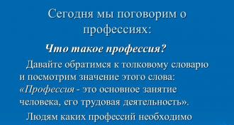 Tutte le professioni sono necessarie, tutte le professioni sono importanti, completate: insegnante di scuola elementare alla scuola Golovchinskaya