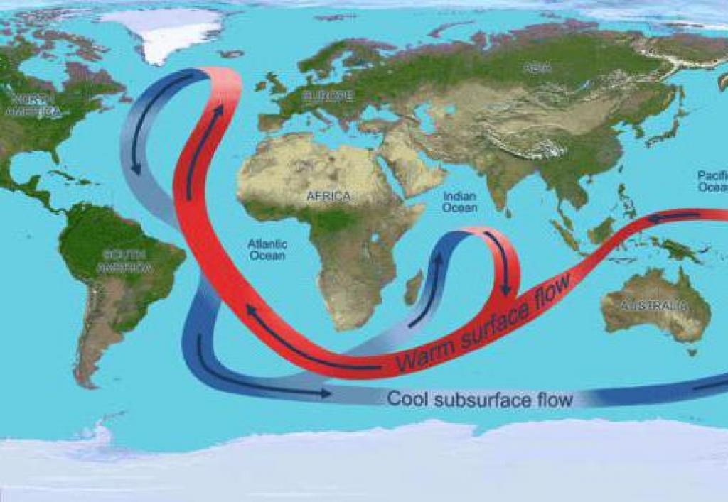Mappa delle correnti oceaniche del mondo